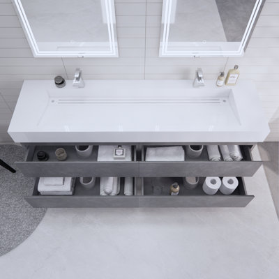 Ensemble de meuble-lavabo double mural 72 po Babajide