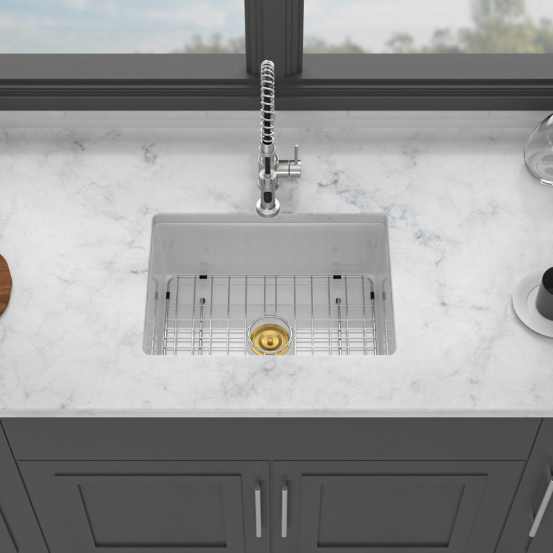 Deep White Ceramic Kitchen Sink - Durable, Versatile, Elegant For Modern Kitchens