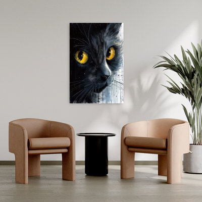Art mural contemporain avec un chat noir