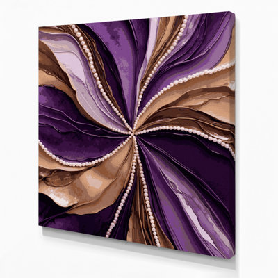 Aquarelle abstraite 98, art sur toile mauve