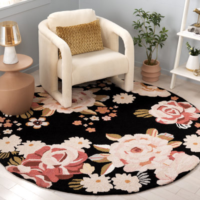 Abren Hand Tufted Wool Pile Floral Rug