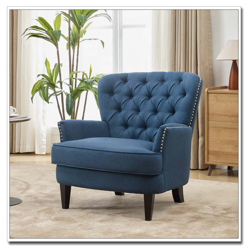 Upholstered Lounge Chair with Nailhead Trim