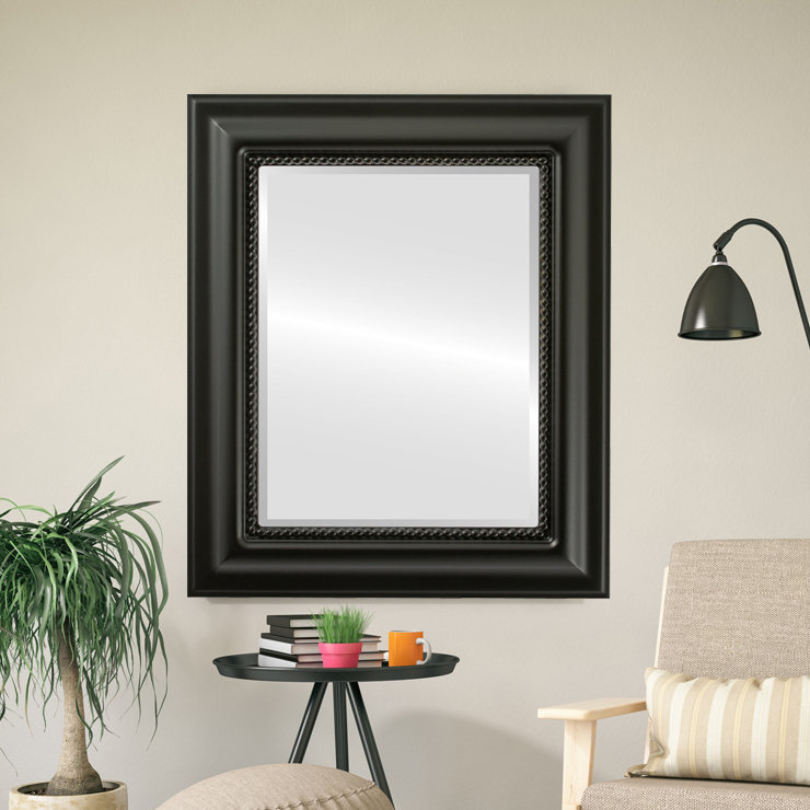 Witney Rectangle Mirror, 35" H x 29" W, Matte Black