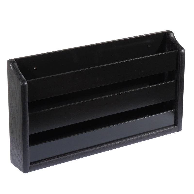 Poche Wood Free Standing Magazine Rack, Black