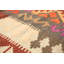 Tapis orange en laine à tissage plat unique 5 pi 1 po x 6 pi 6 po