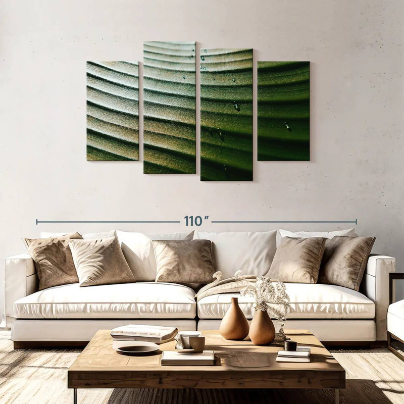 Harnek Banana Leaf Dripping Droplets, 48" H x 75" W