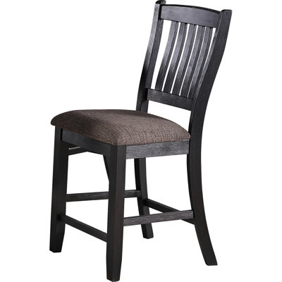 High Chair In Rustic Black Theme And Design, Fabric, Wood Chair, 41.85In Tall, Fabric Seat, Frame