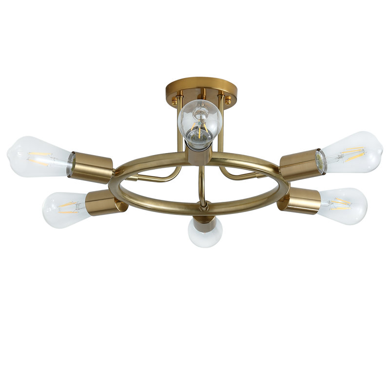 Plafonnier semi-encastré 6 lumières Sputnik Modern Century, Or