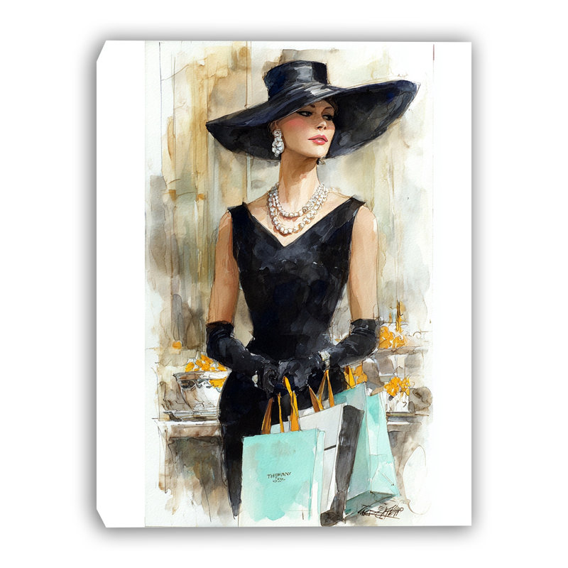 Art mural sur toile City Hat Elegance, H 16 po x l 12 po x P 1 po