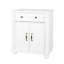 Meuble-lavabo de style campagne Mid-Century avec rangement et base en bois massif-57204712
