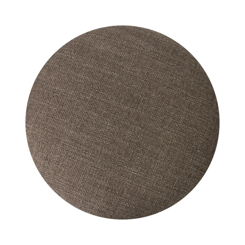 Caraway Upholstered Ottoman, Saxon Mink Textured Performance Basketweave
