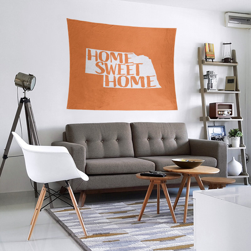 Tapisserie Home Sweet Nebraska, H 88 po x l 104 po, Orange