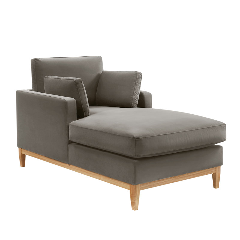 Upholstered Velvet Fabric Chaise Lounge, Java