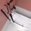 Porte de baignoire pivotante demi-cadre l 36 po x H 56 po au fini noir mat