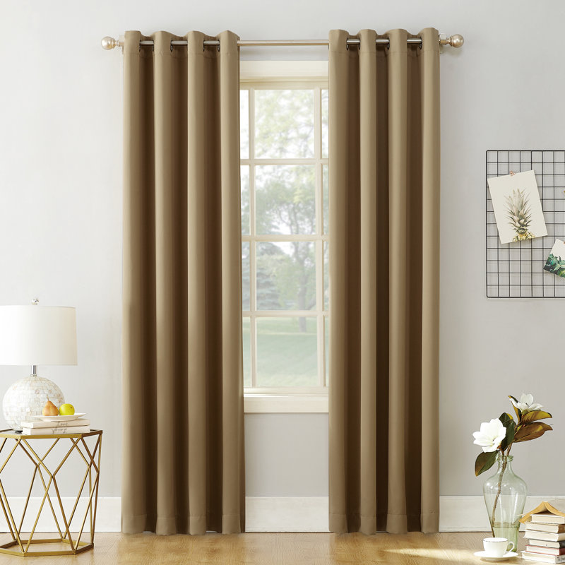 Panneau de rideau occultant avec œillets Burrier Wayfair Basics, Taupe, L 54 po x L 95 po