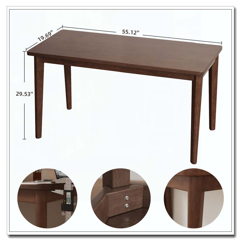 Modern Solid Wooden Desk, 55.1x19.7inch