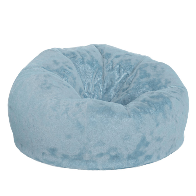 Fauteuil à billes en coton Classic, Grand, Fourrure sarcelle
