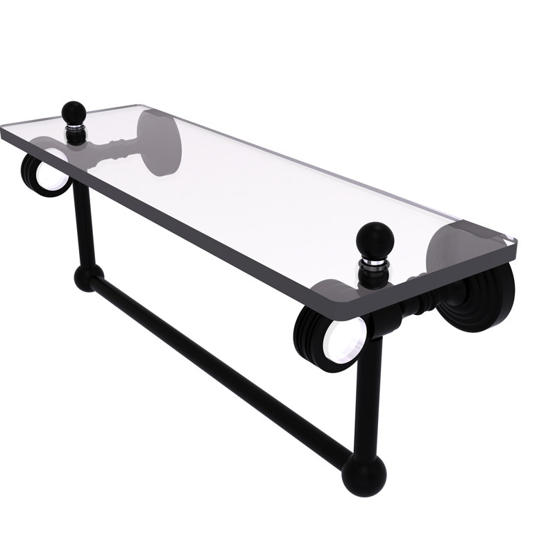 Tablette à support Jarrell, H 5,12 po x l 16 po x P 6,4 po, Noir mat