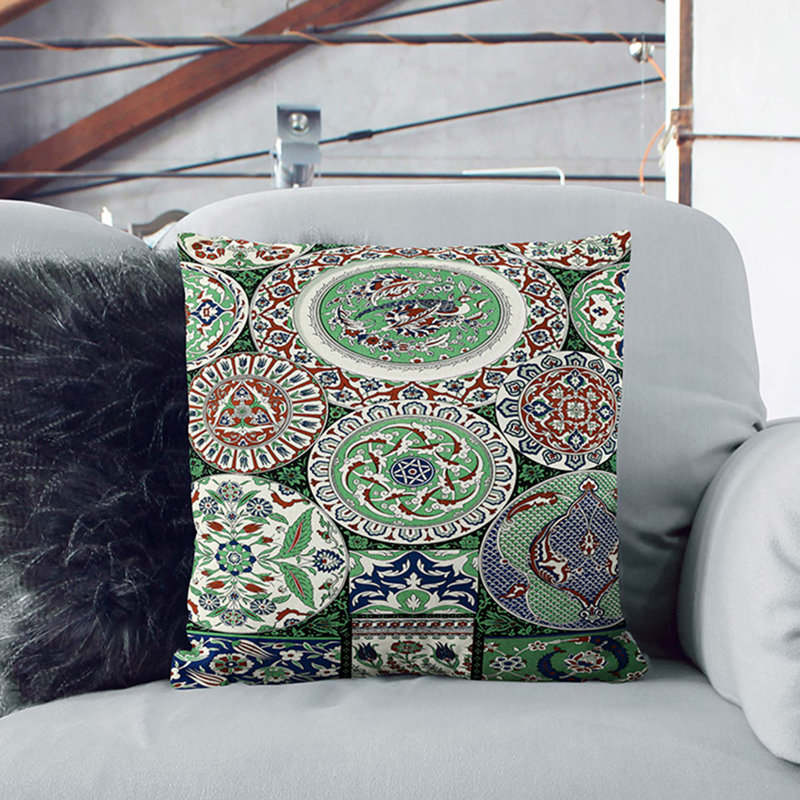 Geometric Square Throw Cushion, 40 x 40 cm, Black