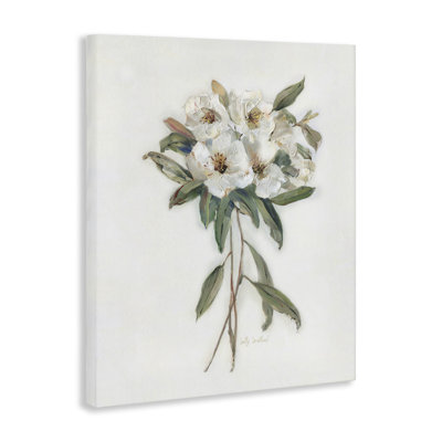 Toile blanche à motif de fleurs sauvages, design par Sally Swatland