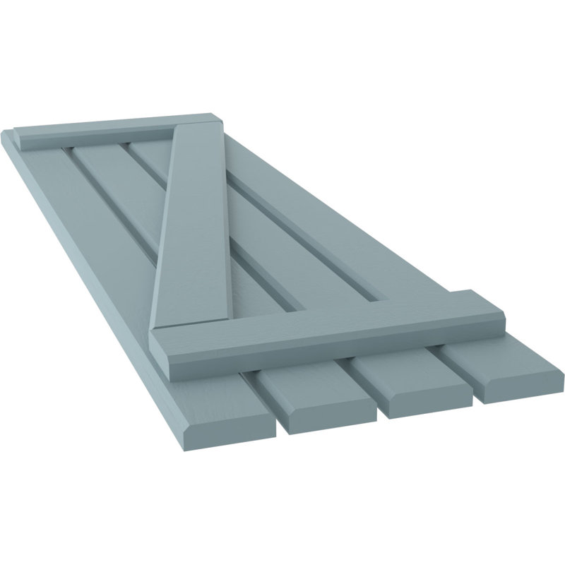 Volets de planche-n-lattes avec barre en Z (par paire) Americraft (2 lattes), Bleu paisible, 15 1/2", 48"