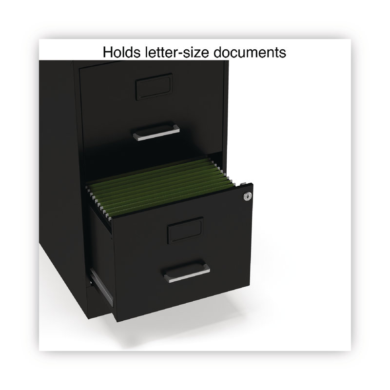 Black 2-Drawer Lockable Vertical Steel File Cabinet