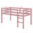 Twin Elevated Loft Bed With Ladder And Strengthened Slat Bed Base-1774588884