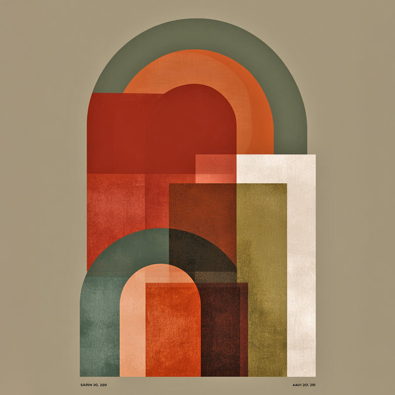 «Bold Arch Layers», art mural sur toile tendue, H 20 po x l 20 po
