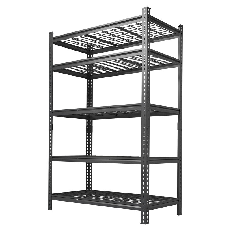 Heavy Duty 5-Tier Adjustable Metal Shelving Unit - Steel Storage Rack - 2000-2200 Lbs Capacity - Perfect for Garage, Warehouse, Basement, Kitchen, Industrial Utility - 36-48" W x 16-24" D x 72" H