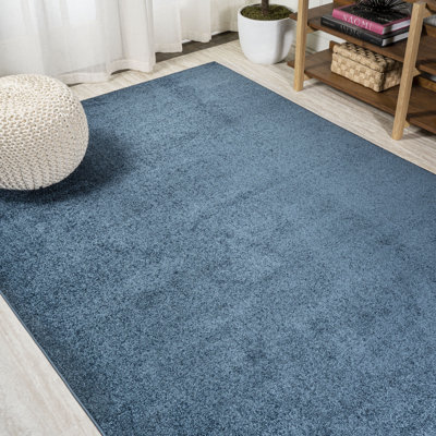 Airidas Solid Low-Pile Navy Rug
