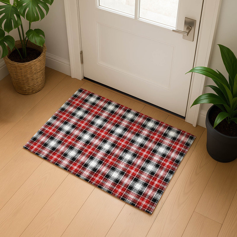 Premium Machine Washable Dockside AMF1817 Christmas Plaid Rug, Rectangle 1'8" x 2'6"