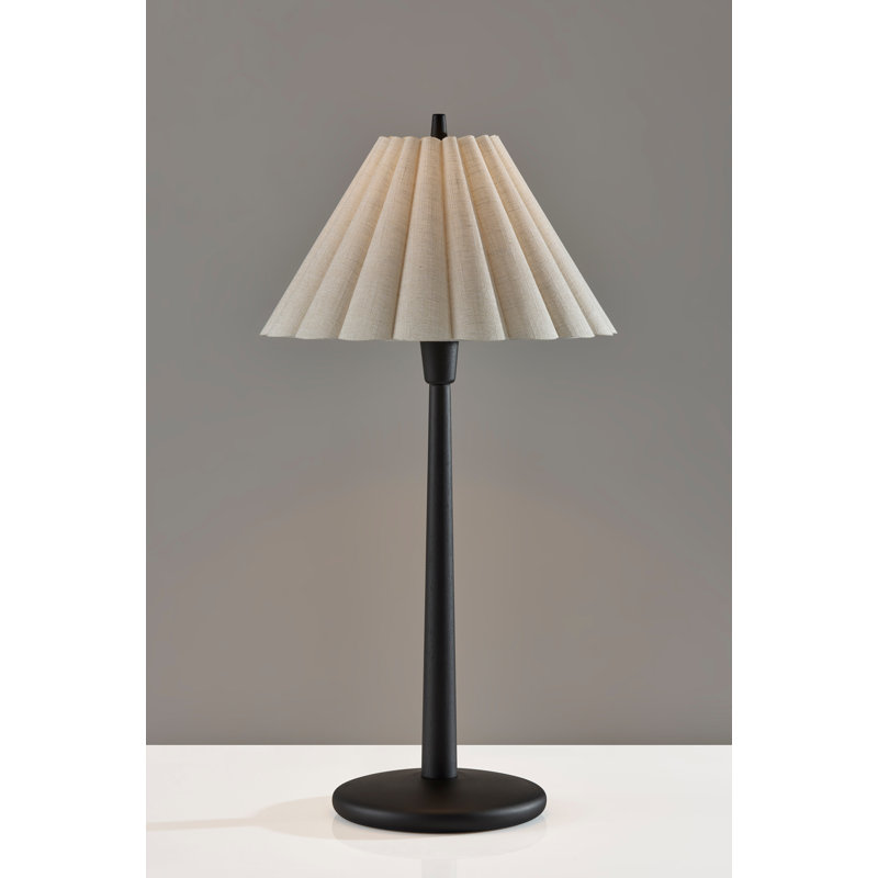 Lampe de table festonnée, Crème, Noir