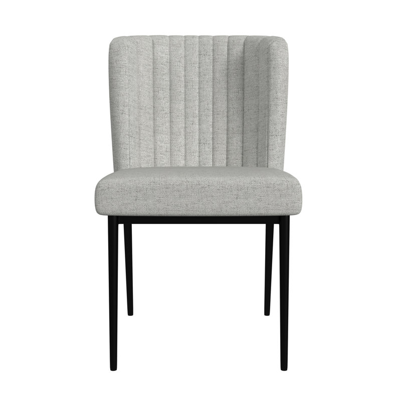 Lacarla 18.9'' H Tufted Woven Upholstered Dining Chair, Gray Brownish 