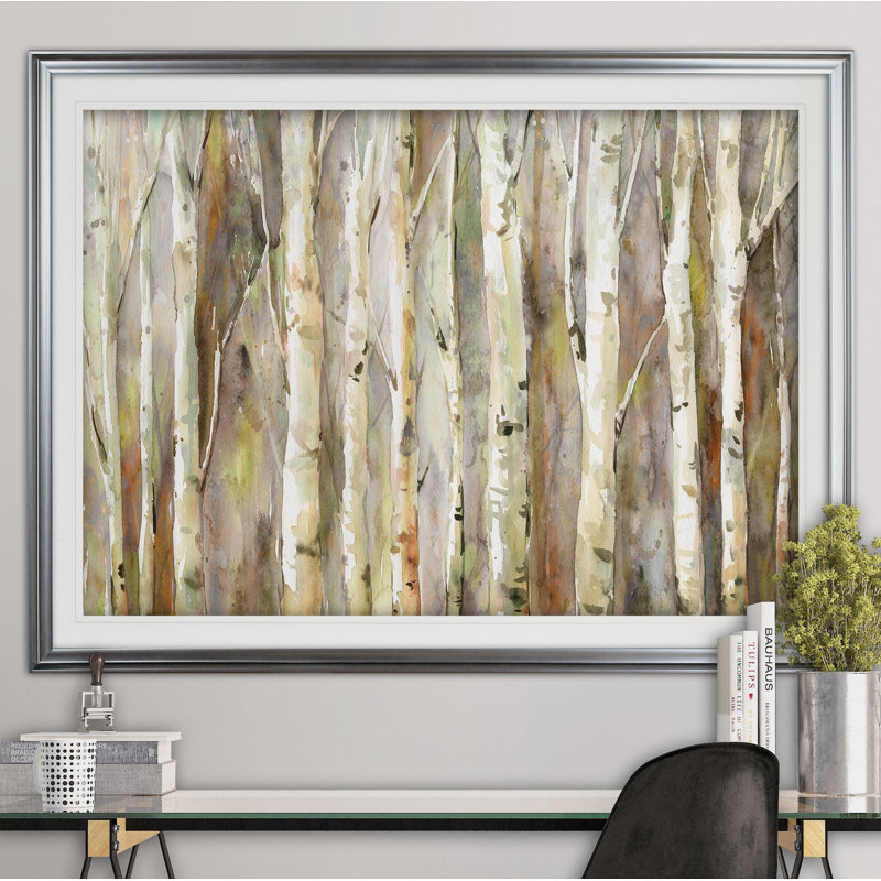 " Birch Path ", Silver, 30" H x 40" W x 1.5"