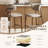 25" Counter Height Upholstered Bar Stool with Metal Frame, Curved Backrest and Footrest-332006732