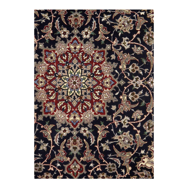 Melfred Oriental Area Rug in Navy Blue