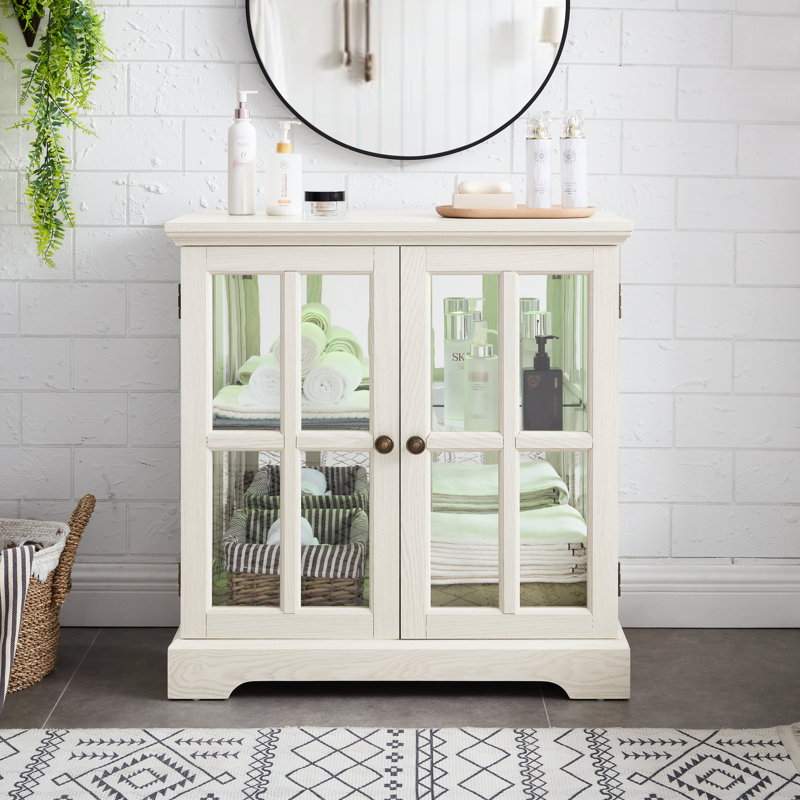 Vitrine à DEL avec portes, construction, tablettes réglables, porte magnétique blanc pour armoire, base,