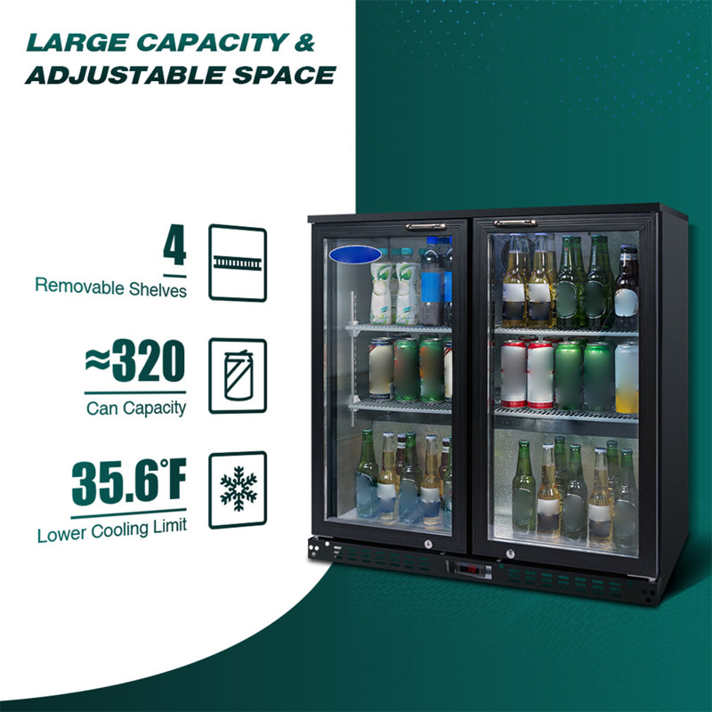 Réfrigérateur à vin autoportant à deux zones 320 bouteilles et 320 canettes BASAT