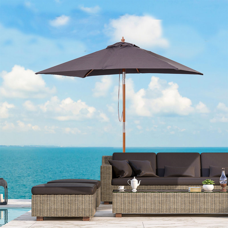 Brittanee 200cm X 150cm Rectangular Tilt Market Parasol, Grey