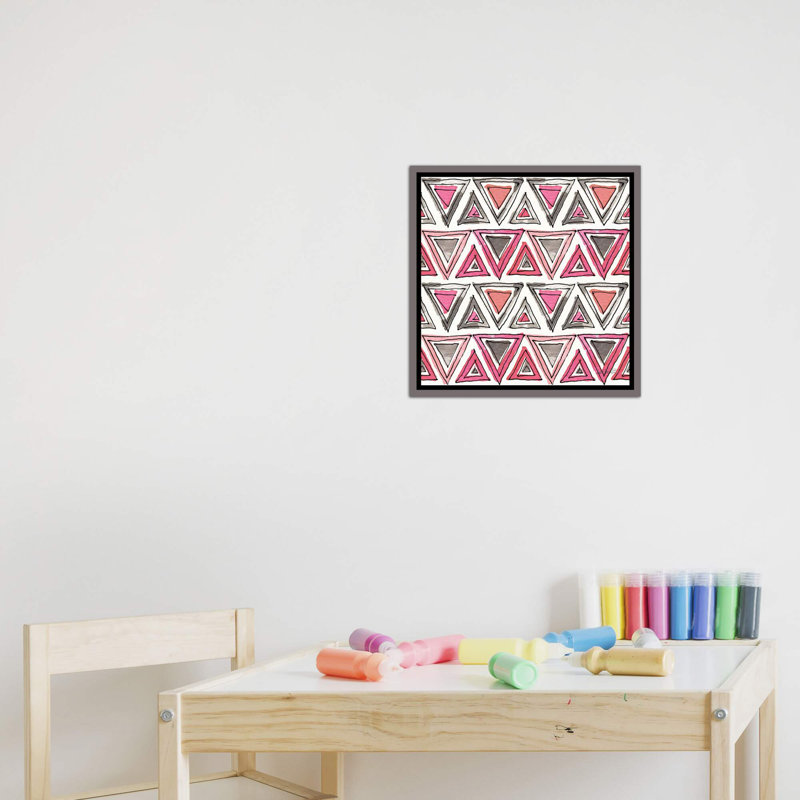 Art sur motif d’accents chic, H 18 po x l 18 po x P 1,5 po, Toile encadrée de bois rustique foncé