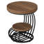 Table d'appoint ronde 19,68 "avec rangement à 2 niveaux - table d'appoint brun clair avec structure en arc métallique-3014456