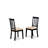 3 Piece Dining Set Contains a Round Kitchen Table with Pedestal and 2 Linen Fabric Dining Room Chairs, Black-1306784220