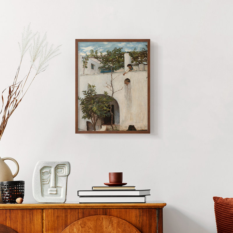 «Vintage Landscape CCV III» sur papier, Noyer, H 14 po x l 11 po