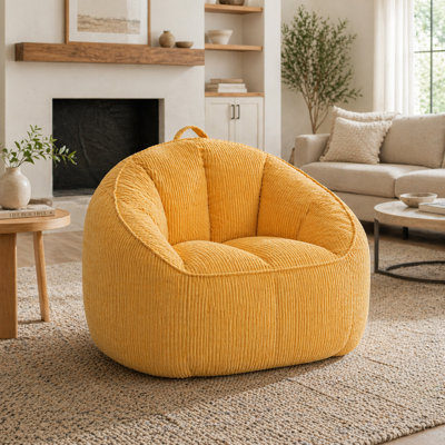 Oversized Corduroy Bean Bag Chair for Adults with Arms