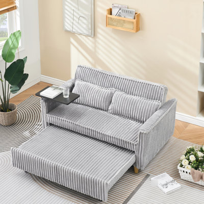 Extraordinaire velours côtelé gris avec comptoir mobile et fente
