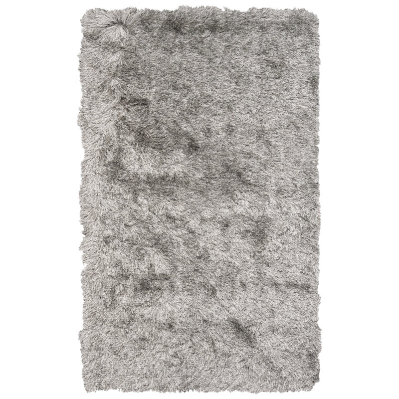 Cimah Shag Hand Tufted Performance Solid Color Rug, Rectangle 4' x 6'