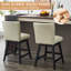 Ensemble de 2 tabourets de bar pivotants rembourrés en cuir de polyuréthane à haut dossier avec garniture cloutée et structure en bois, pour îlot de cuisine et bar pour la maison