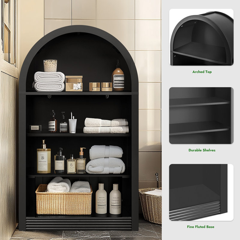 Free Standing Small Bathroom Storage with Open Shelves