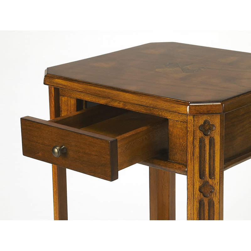 Moyer Side Table with Storage, Olive Ash Burl