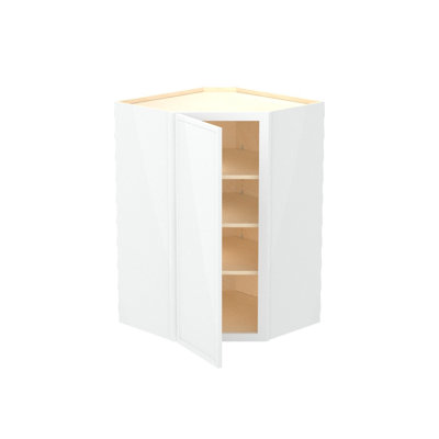 Gallery Express Alton Plywood Assembled 23 in W x 15 in D x 42 in H Corner Diagonal Kitchen Cabinet Left in White